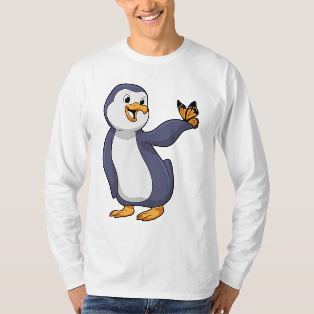 Penguin with Butterfly T-Shirt (Front)