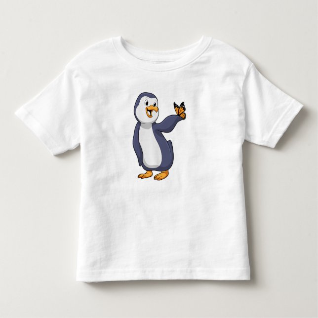 Penguin with Butterfly Toddler T-Shirt (Front)