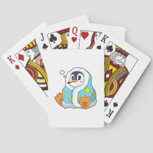 Penguin with Clinical thermometer Playing Cards