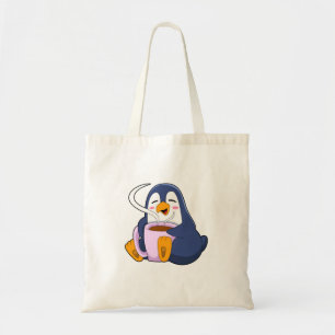 Penguin with Cup of Coffee Tote Bag
