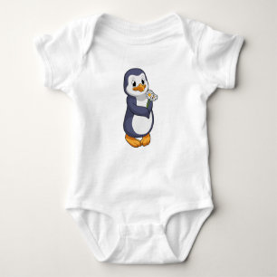 Penguin with Daisy Baby Bodysuit