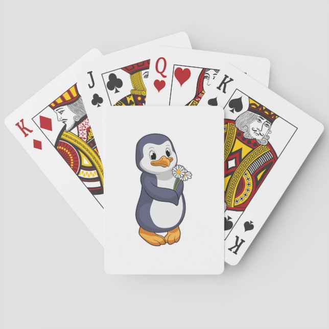 Penguin with Daisy Playing Cards (Back)