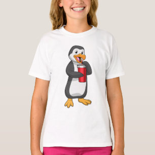 Penguin with Drinking cup with Straw T-Shirt