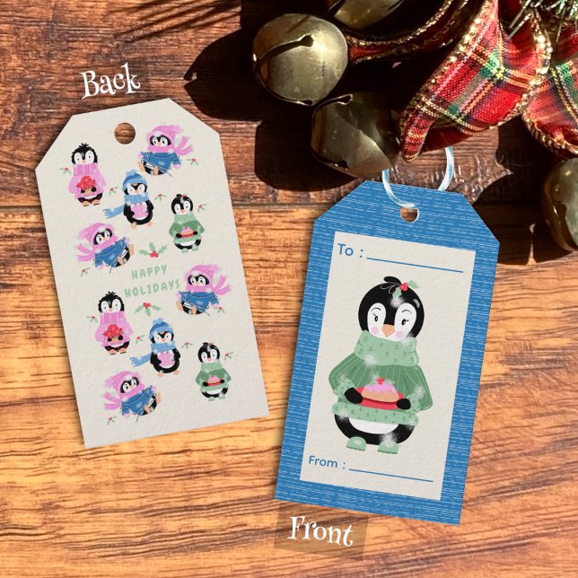 Penguin with Figgy Pudding Holiday Blue Gift Tag (Penguin with Figgy Pudding Holiday Blue Gift Tag .
)