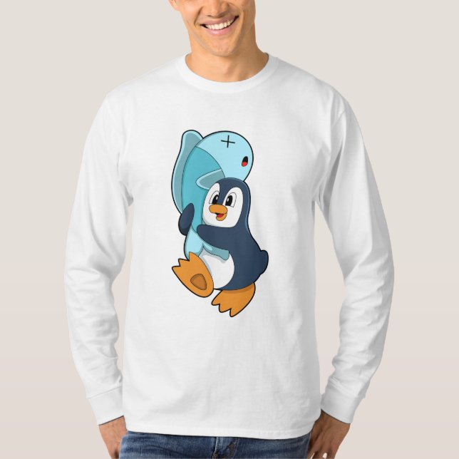 Penguin with Fish T-Shirt (Front)