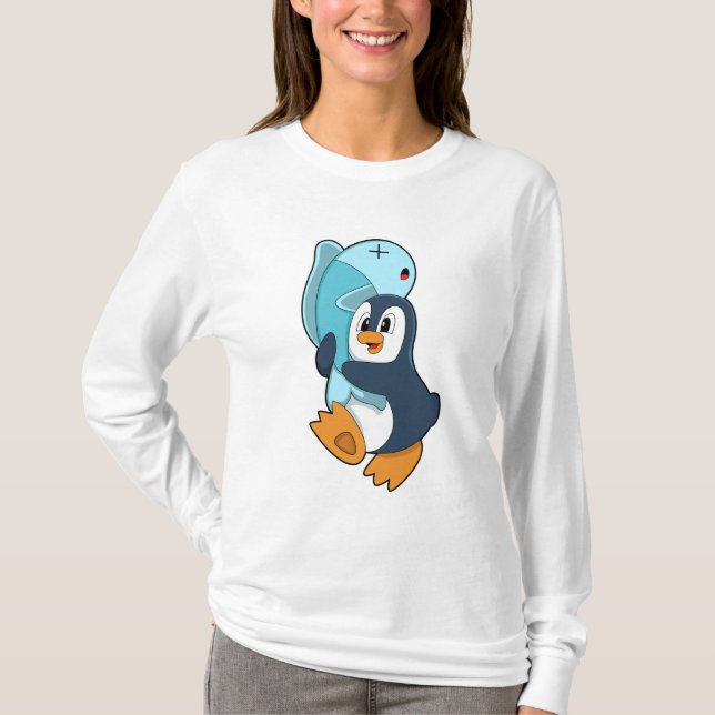 Penguin with Fish T-Shirt (Front)