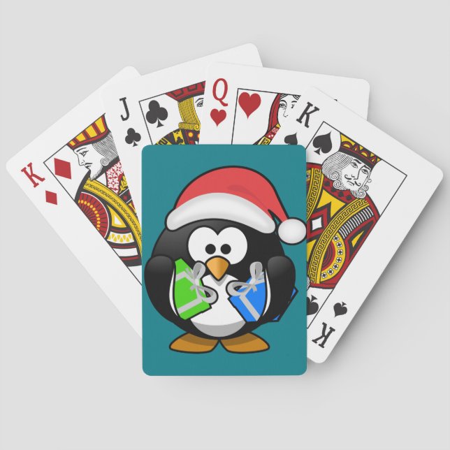 Penguin with Gifts Playing Cards (Back)