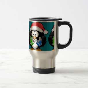 Penguin with Gifts Travel Mug