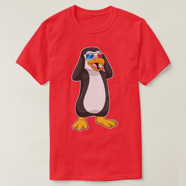 Penguin with Glasses T-Shirt (Design Front)