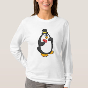 Penguin with Hat at Poker with Poker cards T-Shirt