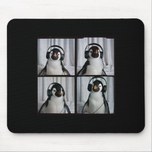 Penguin With Headphones Autism Sensory Zoo Penguin Mouse Pad