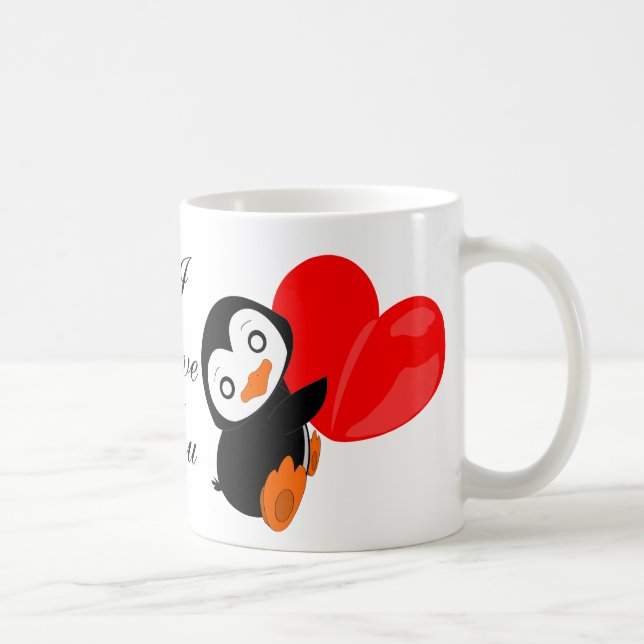 Penguin with heart - Mug (Right)