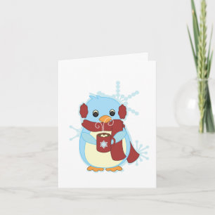 Penguin with Hot Cocoa Holiday Card