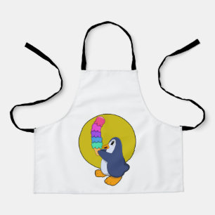 Penguin with Ice cream Apron