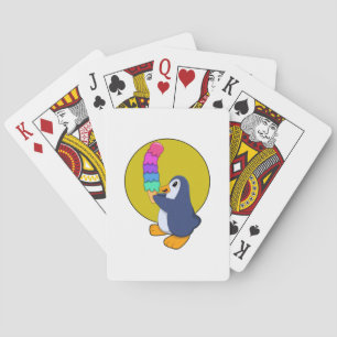 Penguin with Ice cream Playing Cards