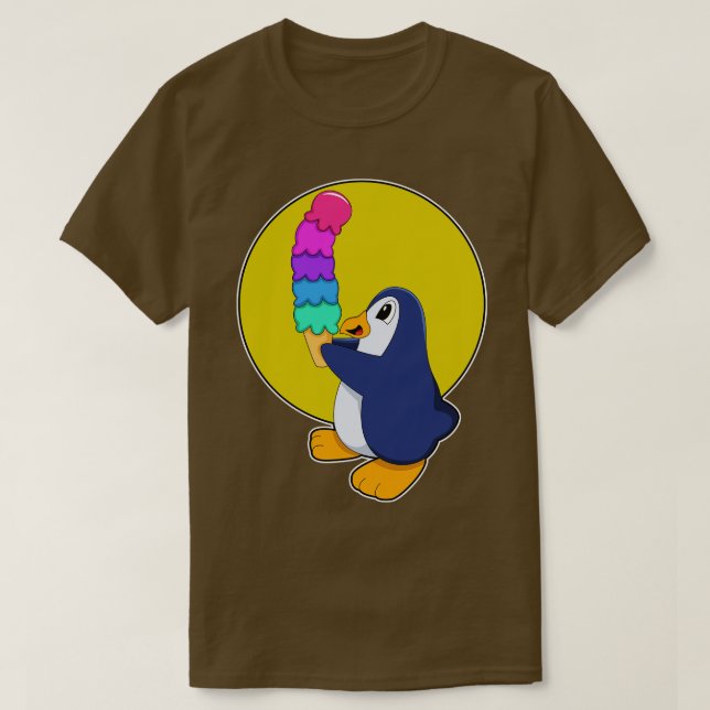 Penguin with Ice cream T-Shirt (Design Front)