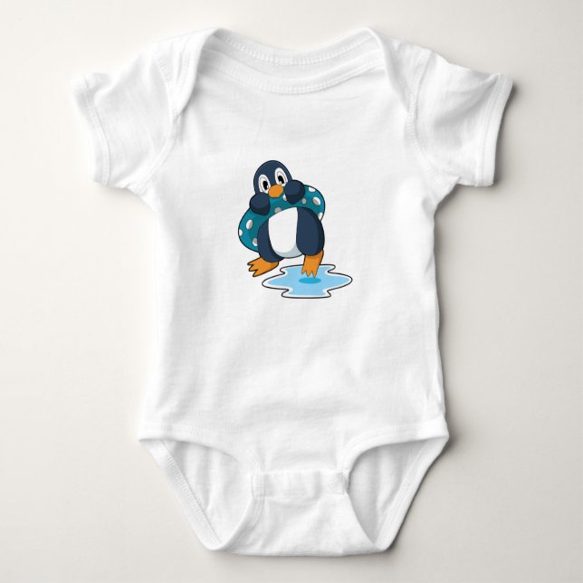 Penguin with Lifebuoy Baby Bodysuit (Front)
