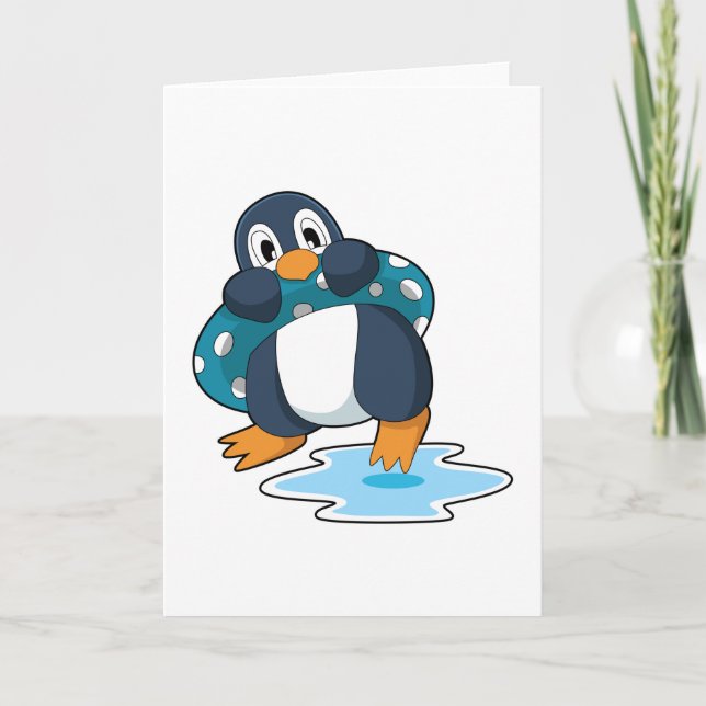 Penguin with Lifebuoy Card (Front)