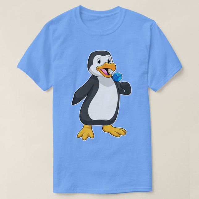 Penguin with Lollipop Sweets T-Shirt (Design Front)