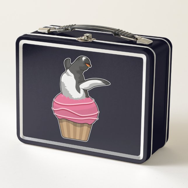 Penguin with Muffin Metal Lunch Box (Front)