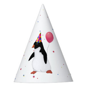 Penguin With Pink Balloon Party Hat