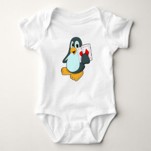 Penguin with Poker cards Baby Bodysuit