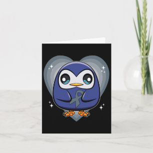 Penguin With Ribbon World Dyslexia Awareness  Card