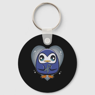 Penguin With Ribbon World Dyslexia Awareness  Key Ring