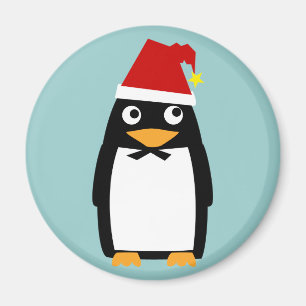 Penguin with Santa Hat Magnet