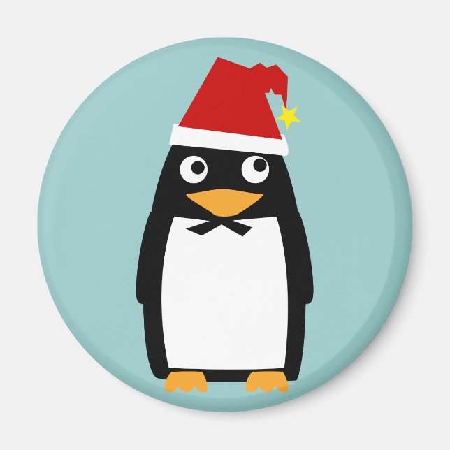 Penguin with Santa Hat Magnet (Front)