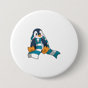 Penguin with Scarf 7.5 Cm Round Badge