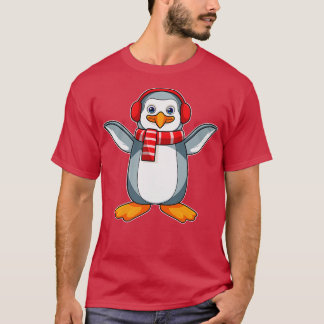 Penguin with Scarf Headphone T-Shirt