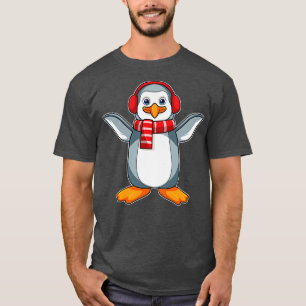 Penguin with Scarf Headphone T-Shirt