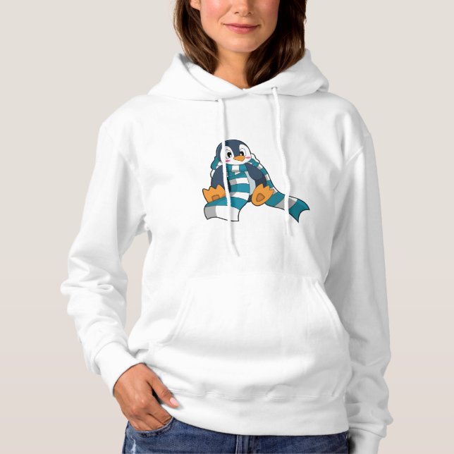 Penguin with Scarf Hoodie (Front)