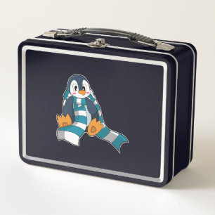 Penguin with Scarf Metal Lunch Box