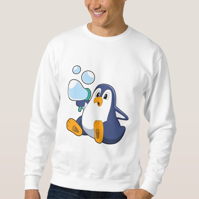 Penguin with Soap bubbles.PNG Sweatshirt (Front)