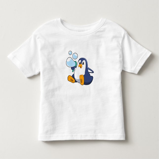 Penguin with Soap bubbles.PNG Toddler T-Shirt (Front)