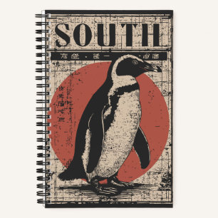 Penguin with Southern Sun and Ice Map Notebook