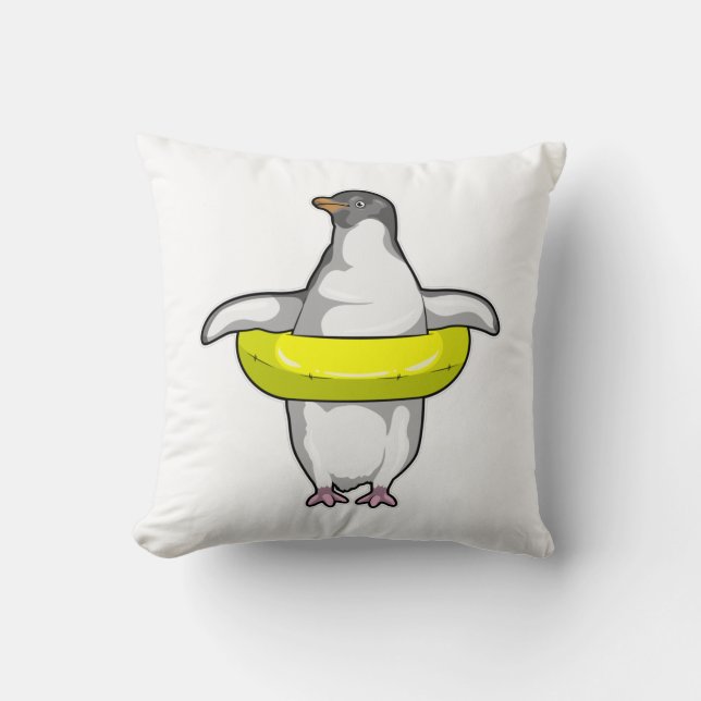 Penguin with Swim ring Cushion (Front)