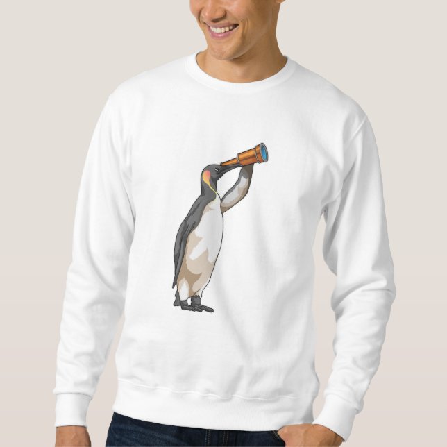 Penguin with Telescope Sweatshirt (Front)