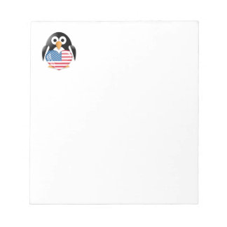 Penguin with USA flag Notepad