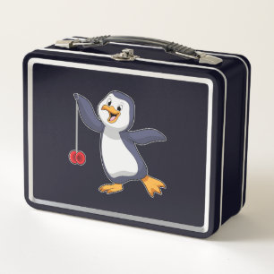 Penguin with Yo-Yo Metal Lunch Box