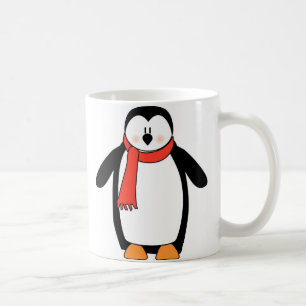 Penguin Wrapped in Red Scarf Coffee Mug