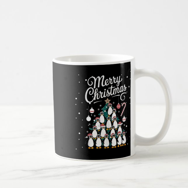 Penguin Xmas Tree Penguine Christmas Tree Merry Ch Coffee Mug (Right)