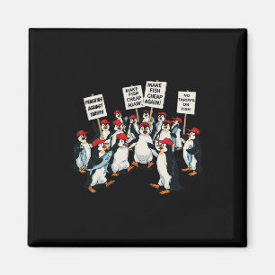Penguins Against Tariff Funny Penguin Anti-tariff  Magnet
