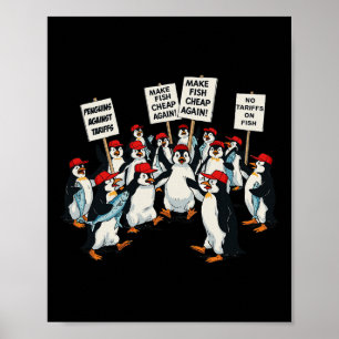 Penguins Against Tariff Funny Penguin Anti-tariff Poster