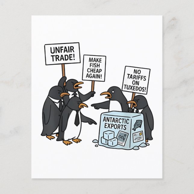 Penguins Against Tariffs Anti Trump  Flyer (Front)