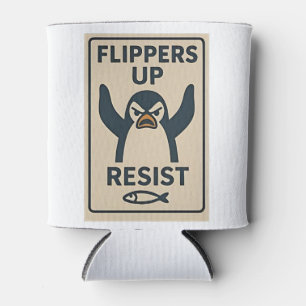 Penguins Against Tariffs Anti Trump Garden Flag   Can Cooler