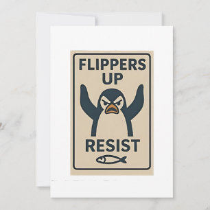 Penguins Against Tariffs Anti Trump Garden Flag Invitation