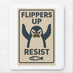 Penguins Against Tariffs Anti Trump Garden Flag Mouse Pad